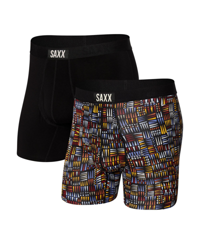Shop Saxx Men's Ultra Super Soft Relaxed Fit Boxer Briefs – 2pk In Black,navy