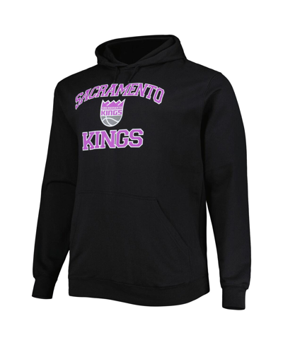 Profile Men's Black Sacramento Kings Big And Tall Heart And Soul Pullover Hoodie In Black