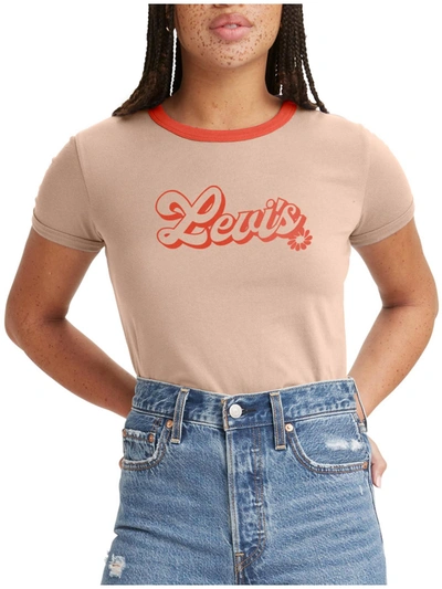 Shop Levi's Womens Tee Logo T-shirt In Beige