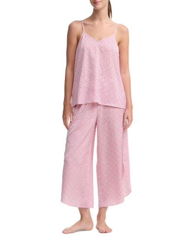Shop Splendid Women's 2-pc. Printed Cropped Pajamas Set In Heart Trellis Geo
