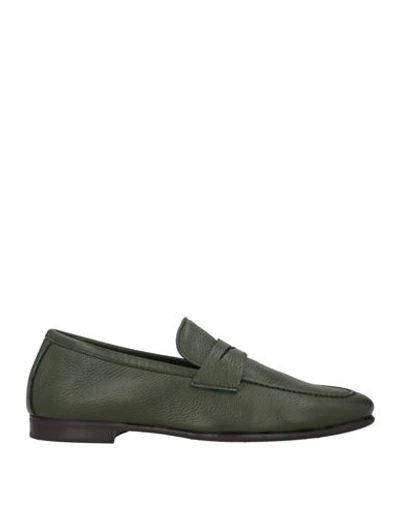 Shop Andrea Ventura Firenze Man Loafers Military Green Size 10.5 Leather