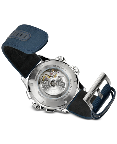 Shop Hamilton Men's Swiss Automatic Chronograph Khaki Aviation X-wind Blue Textile Strap Watch 45mm