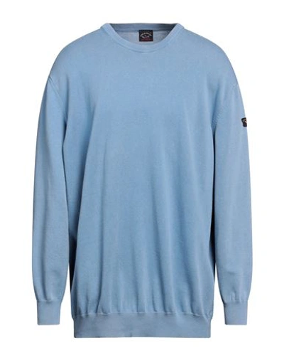 Shop Paul & Shark Man Sweater Light Blue Size 3xl Cotton