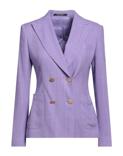 Shop Tagliatore 02-05 Woman Blazer Purple Size 10 Viscose, Polyamide, Lyocell