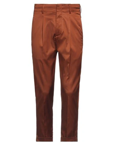Shop Paolo Pecora Man Pants Brown Size 28 Viscose, Cotton, Elastane