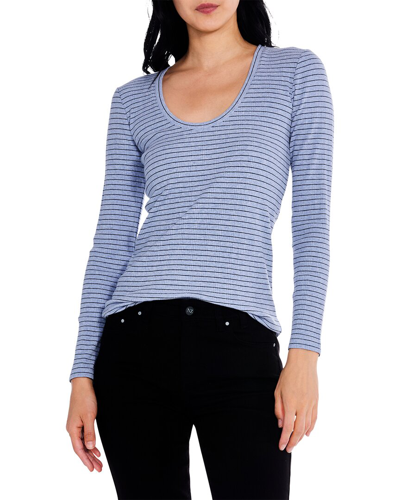 Shop Nic + Zoe This Or That Striped T-shirt In Blue
