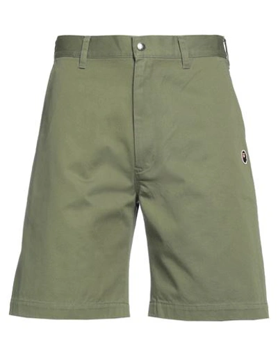 Shop A Bathing Ape Man Shorts & Bermuda Shorts Military Green Size Xl Cotton