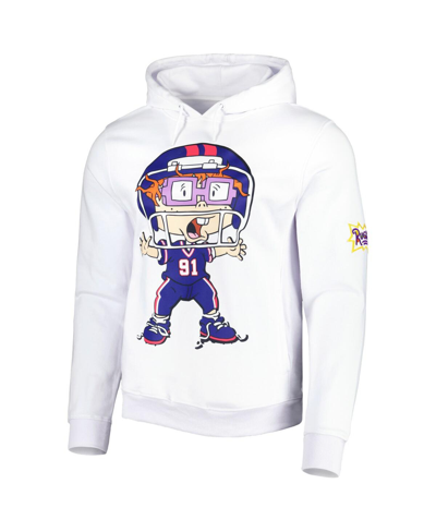 Shop Freeze Max Men's And Women's  White Rugrats Chuckie Wide Open Football Pullover Hoodie