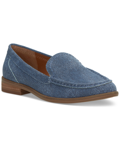 Shop Lucky Brand Women's Palani Slip-on Flat Loafers In Washed Blue Denim