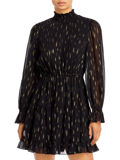 Shop Aqua Womens Metallic Short Mini Dress In Black