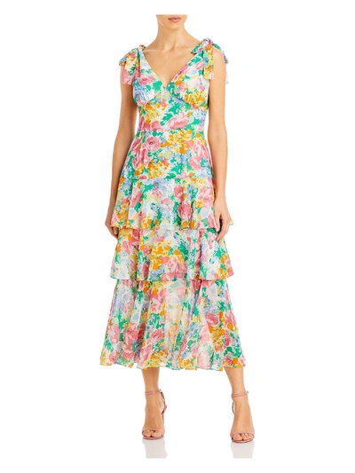 Shop Wayf Womens Tiered Midi Fit & Flare Dress In Multi