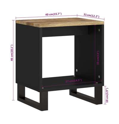 Shop Vidaxl Coffee Table 15.7"x12.2"x18.1" Solid Wood Mango Engineered Wood In Brown