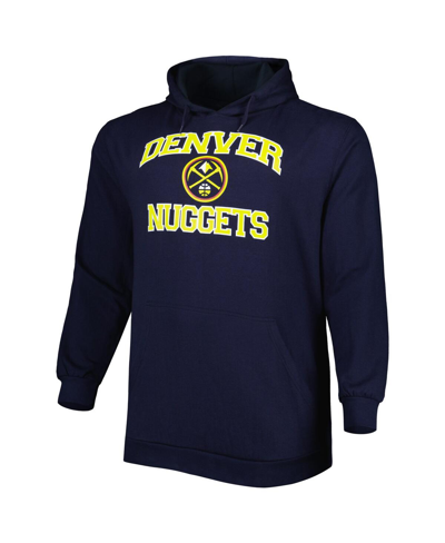 Shop Profile Men's Navy Denver Nuggets Big And Tall Heart And Soul Pullover Hoodie