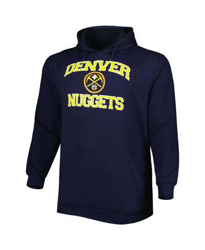 Profile Men's Navy Denver Nuggets Big And Tall Heart And Soul Pullover Hoodie In Navy