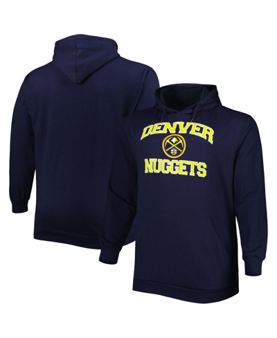 Profile Men's Navy Denver Nuggets Big And Tall Heart And Soul Pullover Hoodie In Navy