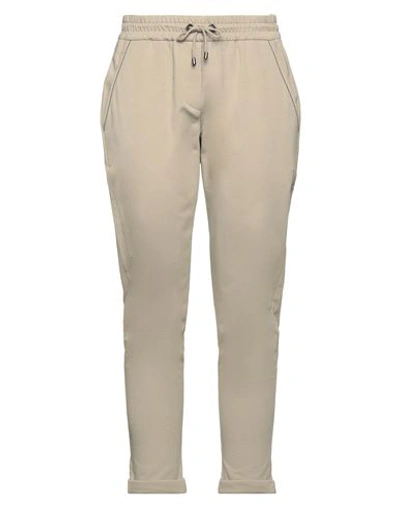 Shop Brunello Cucinelli Woman Cropped Pants Khaki Size Xxl Cotton, Elastane, Brass In Beige