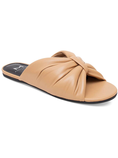 Shop Marc Fisher Ltd Olita Womens Leather Gathered Slide Sandals In Brown