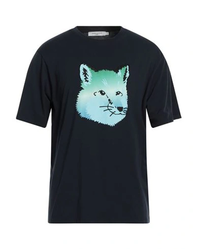 Shop Maison Kitsuné Man T-shirt Midnight Blue Size L Cotton