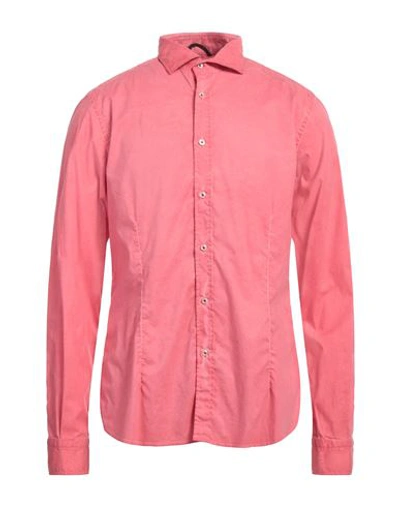 Shop Ploumanac'h Man Shirt Magenta Size 16 ½ Cotton, Elastane