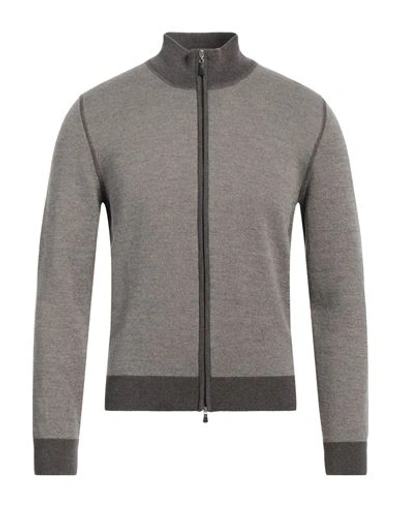 Gran Sasso Man Cardigan Khaki Size 36 Virgin Wool In Beige