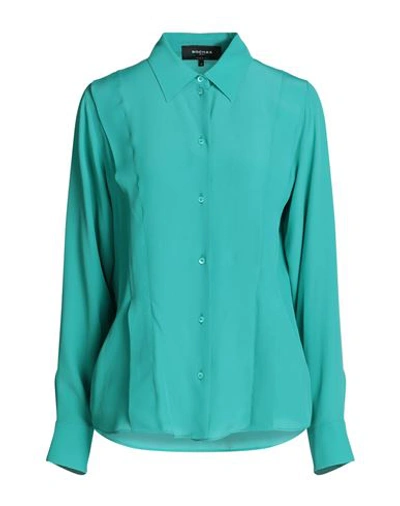 Shop Rochas Woman Shirt Deep Jade Size 4 Acetate, Silk In Green