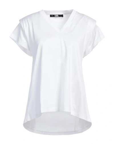Shop Karl Lagerfeld Woman T-shirt White Size S Organic Cotton