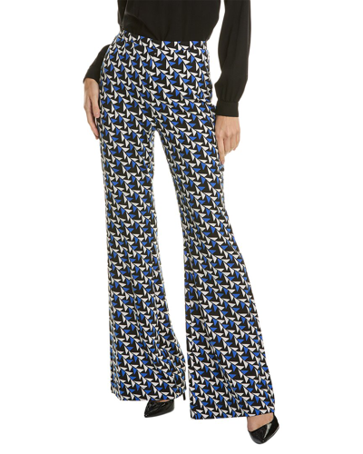 Shop Diane Von Furstenberg Brooklyn Silk-blend Pant In Blue