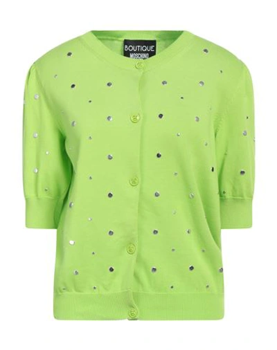 Shop Boutique Moschino Woman Cardigan Acid Green Size 10 Cotton