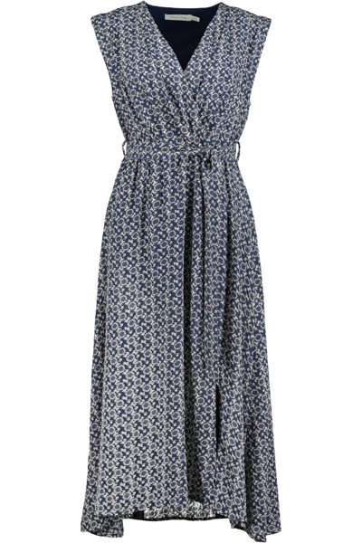 Shop Bishop + Young California Dreaming Aeries Wrap Dress In Navy Mosaic In Multi