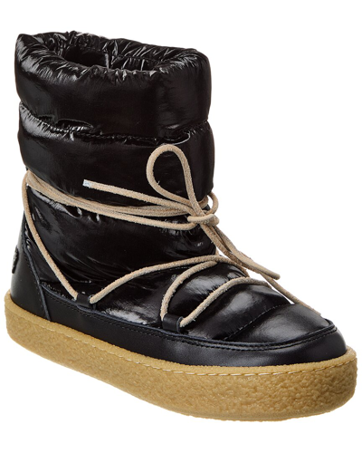 Shop Isabel Marant Zimlee Nylon & Leather Snow Boot In Black