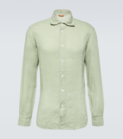 Shop Barena Venezia Surian Telino Linen Shirt In Green