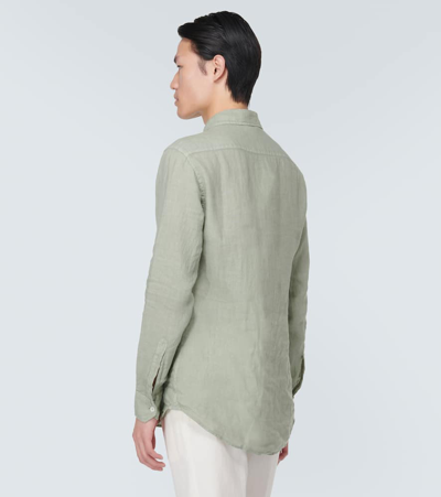 Shop Barena Venezia Surian Telino Linen Shirt In Green