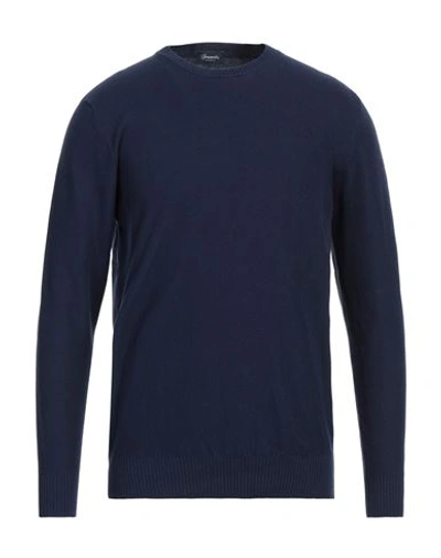 Shop Drumohr Man Sweater Midnight Blue Size 44 Cotton