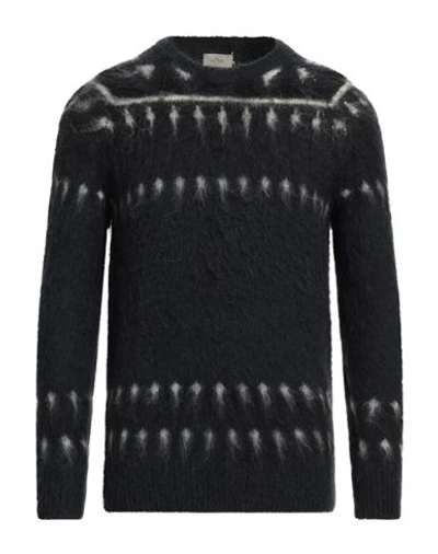 Shop Altea Man Sweater Navy Blue Size L Acrylic, Alpaca Wool, Virgin Wool