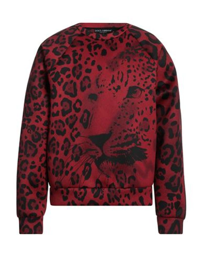 Shop Dolce & Gabbana Man Sweatshirt Brick Red Size L Polyester