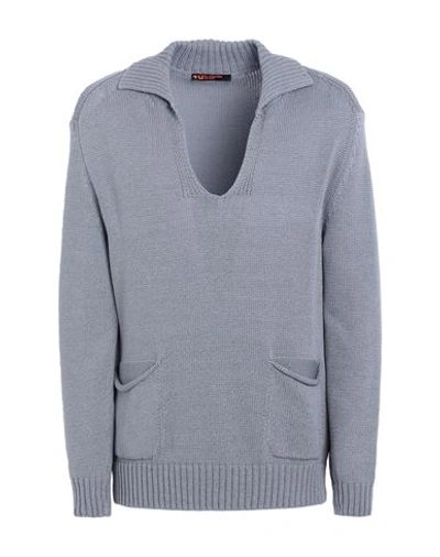 Shop +u Plusultra Man Sweater Lead Size 38 Cotton In Grey