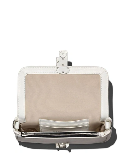 Shop Marc Jacobs 'j Marc Mini' White Shoulder Bag With Logo Buckle In Smooth Leather Woman