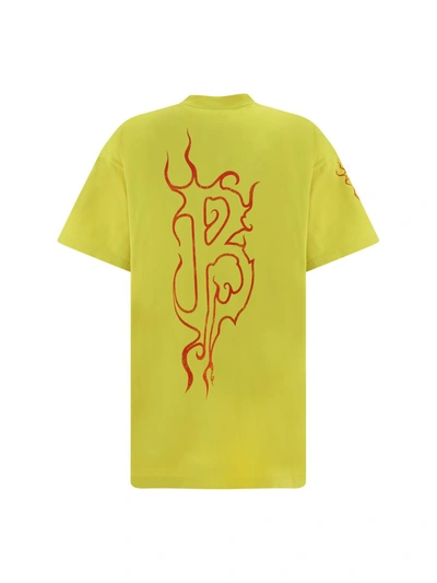 Shop Balenciaga T-shirts In Yellow/red
