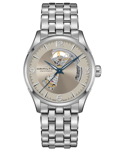 Hamilton Men's Swiss Automatic Jazzmaster Stainless Steel Bracelet Watch 42mm In Stainless Steel