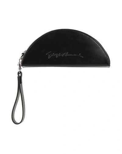 Shop Giorgio Armani Woman Handbag Black Size - Bovine Leather