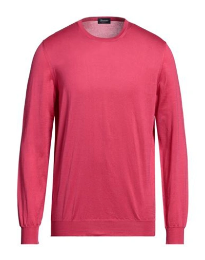 Shop Drumohr Man Sweater Fuchsia Size 44 Cotton In Pink