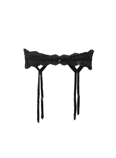 Shop Fleur Du Mal Naomi Lace Garter Belt In Black