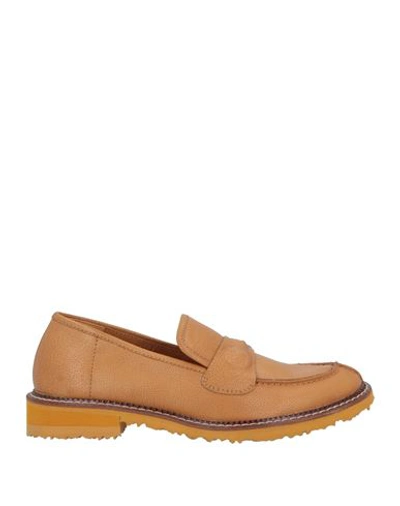 Shop Elvio Zanon Woman Loafers Ocher Size 11 Soft Leather In Yellow