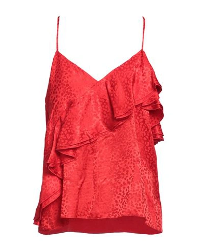 Shop Balmain Woman Top Red Size 10 Silk