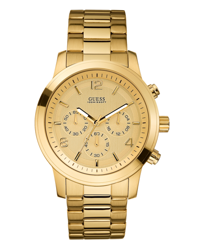 Shop Guess Men's Chronographgraph Gold-tone Stainless Steel Watch 45mm In Gold Tone