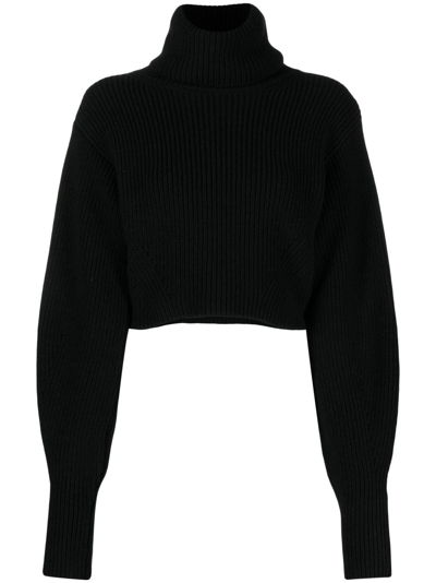 Shop Gauge81 Black Tokke Merino Cropped Sweater