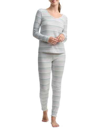 Shop Splendid Women's 2-pc. Printed Legging Pajamas Set In Winter Retreat Stripe