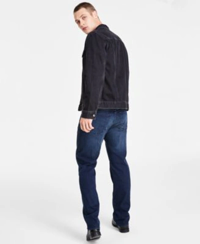 Shop Calvin Klein Mens Trucker Jacket Monogram Logo Sweater Solid T Shirt Standard Straight Fit Stretch Jeans In Boston Blue