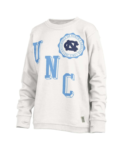 Shop Pressbox Women's  White North Carolina Tar Heels Shoreline Sundown Pullover Sweatshirt