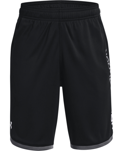 Shop Under Armour Big Boys Stunt Moisture Wick 3.0 Active Shorts In Black,pitch Gray,white